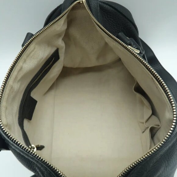 GUCCI Boston Black Leather Satchel 714-033125 - Picture 9 of 12